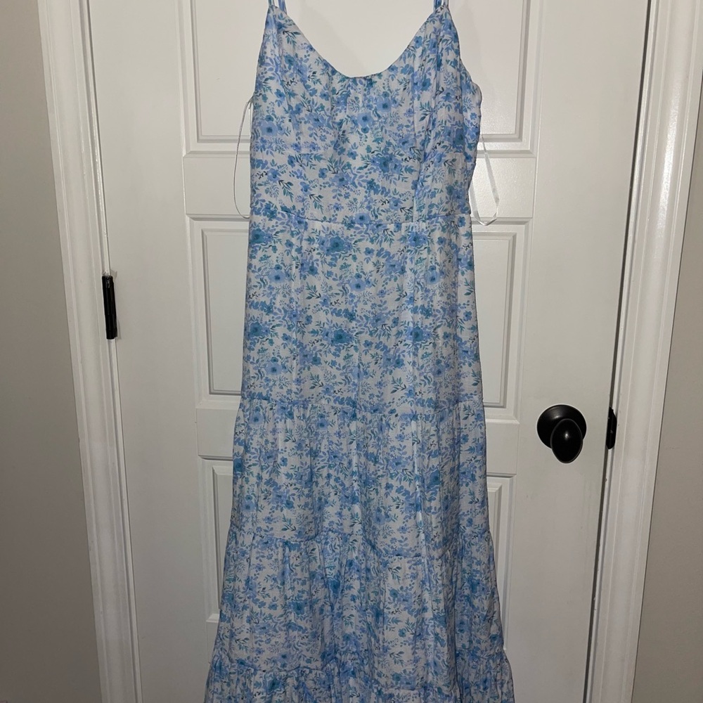 Trixxi Light Blue Floral Maxi Dress